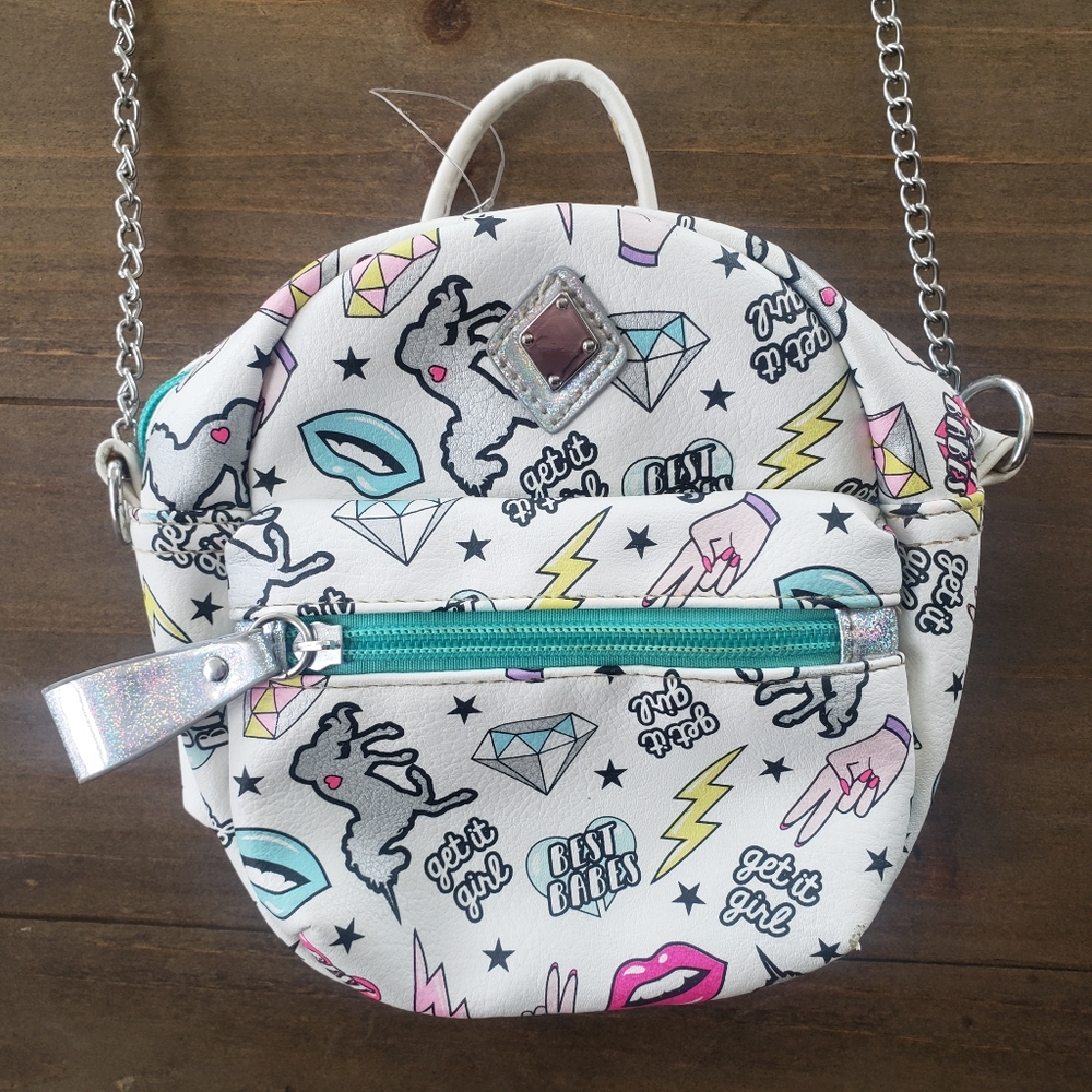 Claire's Unicorn Power Patches girls emoji cross body purse